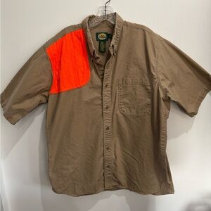 Cabela's Classic 11 short sleeve vented outdoor shirt with Bright Orange Accent
